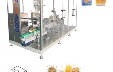 Automatische Flachbodenbeutel-Formfüll- und Top-Aufkleber-Verpackungsmaschine