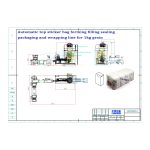 Automatischer Flachbodenbeutel mit oberem Aufkleberbeutel, der die Verpackungslinie zum Füllen und Versiegeln bildet, wird von unserem Kunden bestellt